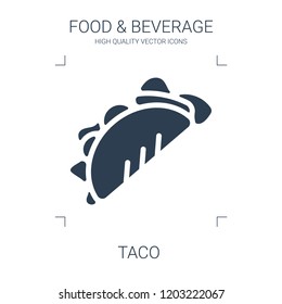taco icon. high quality filled taco icon on white background. from food collection flat trendy vector taco symbol. use for web and mobile