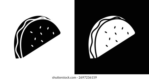 Taco icon illustration element design. black glyph icons