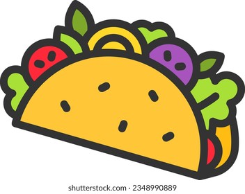 Taco Icon image. Suitable for mobile application.