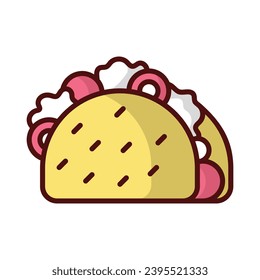 Taco icon isolate white background vector stock illustration.