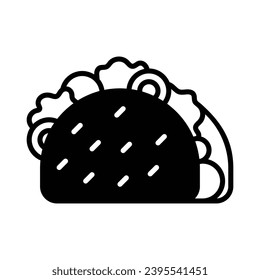 Taco icon isolate white background vector stock illustration.