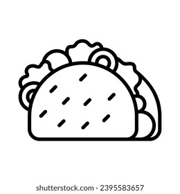 Taco icon isolate white background vector stock illustration.