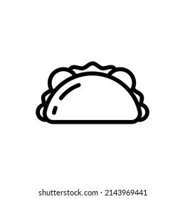 Taco Icon. Line Art Style Design Isolated On White Background