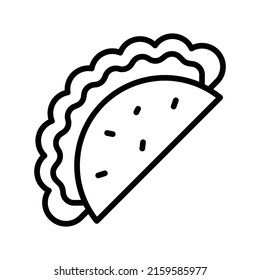 Taco Icon. Line Art Style Design Isolated On White Background