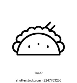 taco icon. Line Art Style Design Isolated On White Background