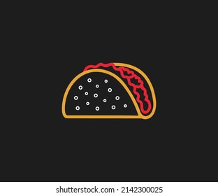 Taco-Symbol oder Logo-Konzept. Taco mexikanische Stockvektorgrafik.