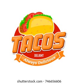 Taco icon or logo concept. Vector white background. Logo Vector Illustration