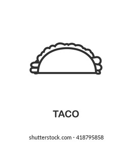Taco icon or logo line art style. Vector Illustration.