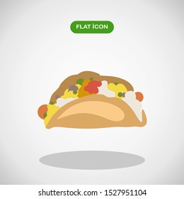 Taco icon. Mexican food concept. Vector illustration.