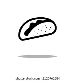 Taco icon, minimal line web icon. Fast food vector illustration	