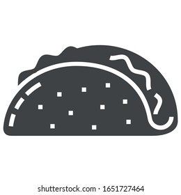 Taco icon on white background	