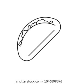 Taco icon, outline style