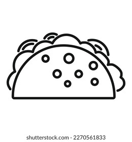 Taco icon outline vector. Tortilla food. Tacos menu