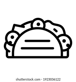Taco icon. Outline taco vector icon for web design isolated on white background