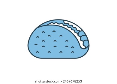 Taco icon. icon related to fast food. suitable for web site, app, user interfaces, printable etc. flat line icon style. simple vector design editable