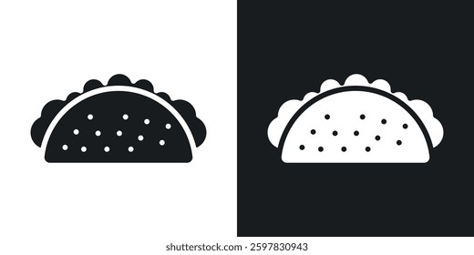 Taco icon symbol collection on white background.
