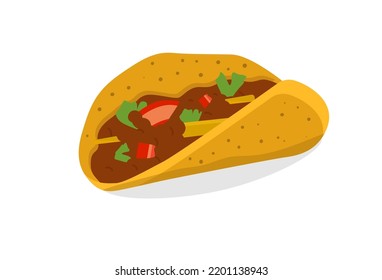 Taco icon. Traditional mexican food. Vector illustration