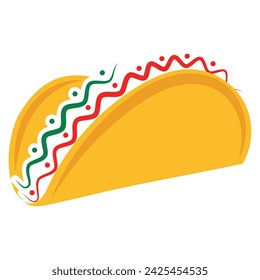 Taco icon Traditional mexican food Vector illustration