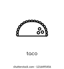 Taco icon. Trendy modern flat linear vector Taco icon on white background from thin line United States of America collection, editable outline stroke vector illustration