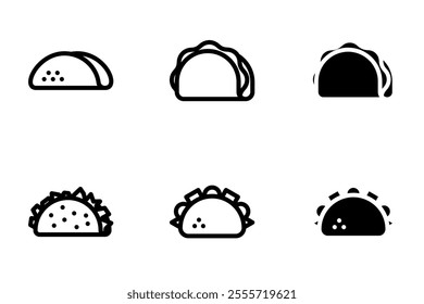 taco icon vector design set	