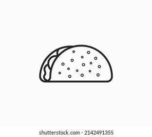 Taco icon vector design template. Taco black Icon isolated on a white background.