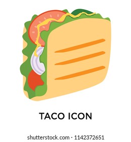 Taco icon vector isolated on white background for your web and mobile app design, Taco logo concept