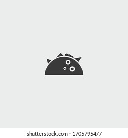 taco icon. taco vector on gray background