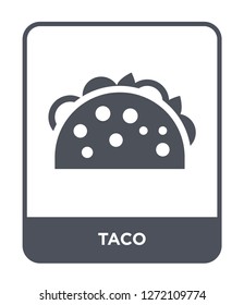 taco icon vector on white background, taco trendy filled icons from Fastfood collection, taco simple element illustration