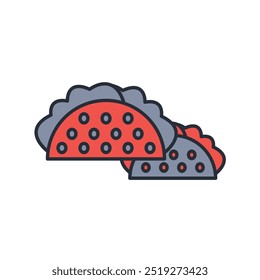 Ícone de taco. vetor.Sinal editável de estilo traço.linear para usar design da Web,ilustração logo.Symbol.