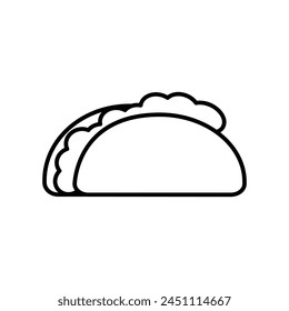 taco icon with white background vector stock illustration