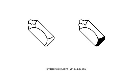 taco icon with white background vector stock illustration