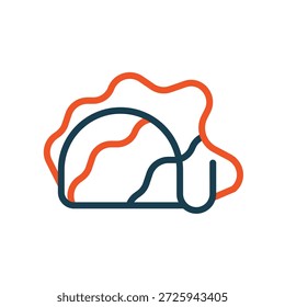 Iconos de tacos y contorno de estilo plano, fondo transparente