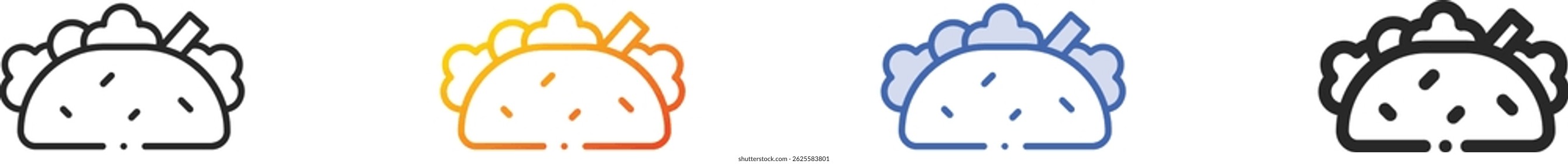 taco icon.Thin Linear, Gradient, Blue Stroke and bold Style Design Isolated On White Background