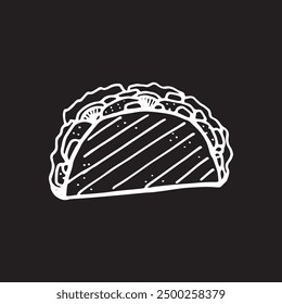 taco illustration on isolated black