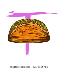taco illustration vector in modern style