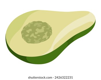 Taco ingredient avocado. Traditional mexican fast-food. Mexico food design element for menu, advertising. Vector cartoon illustration