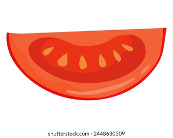 Taco ingredient chopped tomato. Traditional mexican fast-food. Mexico food design element for menu, advertising. Vector cartoon illustration