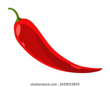 Taco ingredient red chilli pepper. Traditional mexican fast-food. Mexico food design element for menu, advertising. Vector cartoon illustration