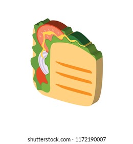 Taco isometric left top view 3D icon