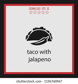 taco with jalapeno  vector icon