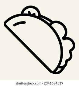 Taco line icon. Burrito vector illustration isolated on white. Snack outline style designed for and app. Eps 10.