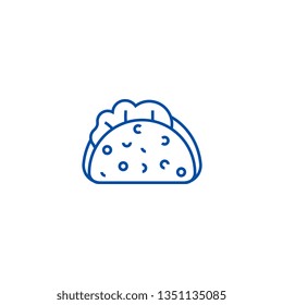 Taco line icon concept. Taco flat  vector symbol, sign, outline illustration.