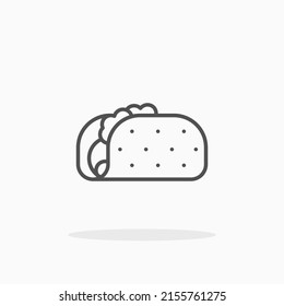 Taco line icon. Editable stroke and pixel perfect. Can be used for digital product, presentation, print design and more.