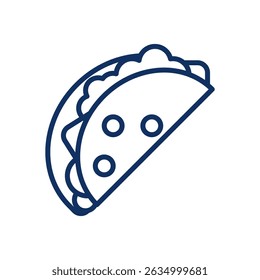 Taco Line Icon. Editable Stroke Taco Mexican Food Outline Sign