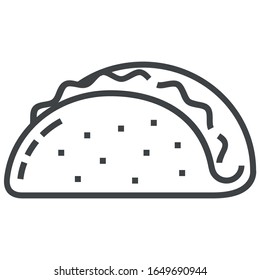 Taco line icon on white background