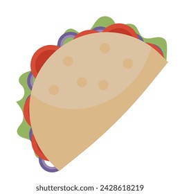 Taco line icon. Tortilla, sauce, nachos, Mexican cuisine, burrito, cornmeal, enchilada, fajitas, quesadilla, guacamole, chili, salsa, grill, citric acid. Vector line icon for business and advertising