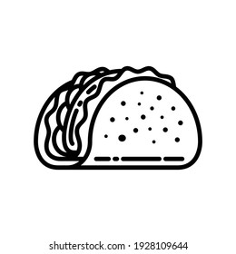 icono de la línea taco. - ilustración vectorial