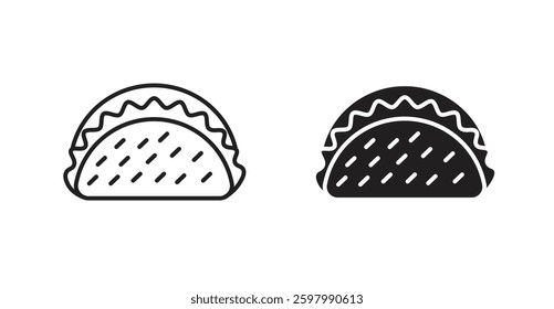 Taco line icon vector set.