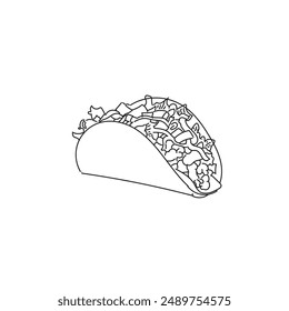 Taco line stroke minimalist line with blank background