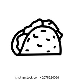 taco line vector doodle simple icon design